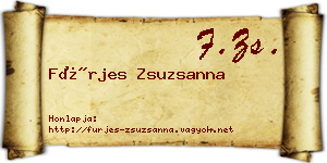 Fürjes Zsuzsanna névjegykártya