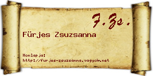 Fürjes Zsuzsanna névjegykártya